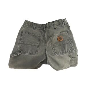 Carhartt Distressed Carpenter Pants Olive Green Workwear Jeans